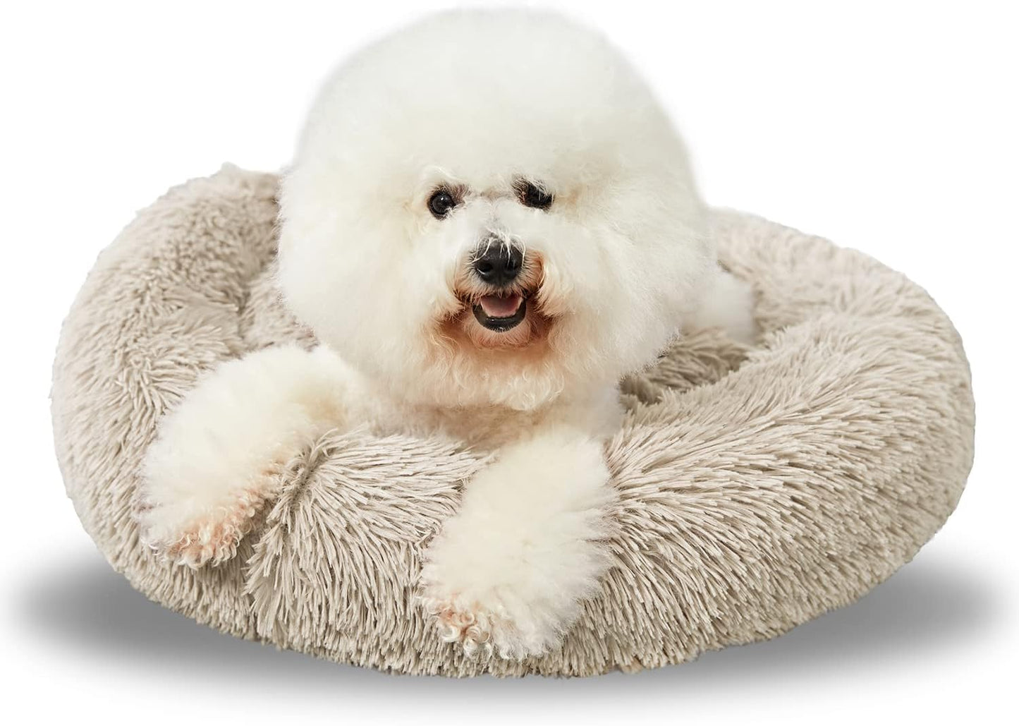 Large Washable Dog Round Bed - Comfortable Calming Donut Cuddler