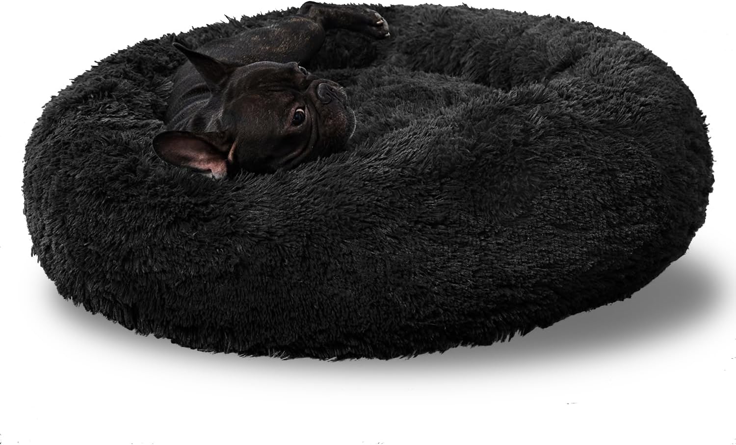 Large Washable Dog Round Bed - Comfortable Calming Donut Cuddler