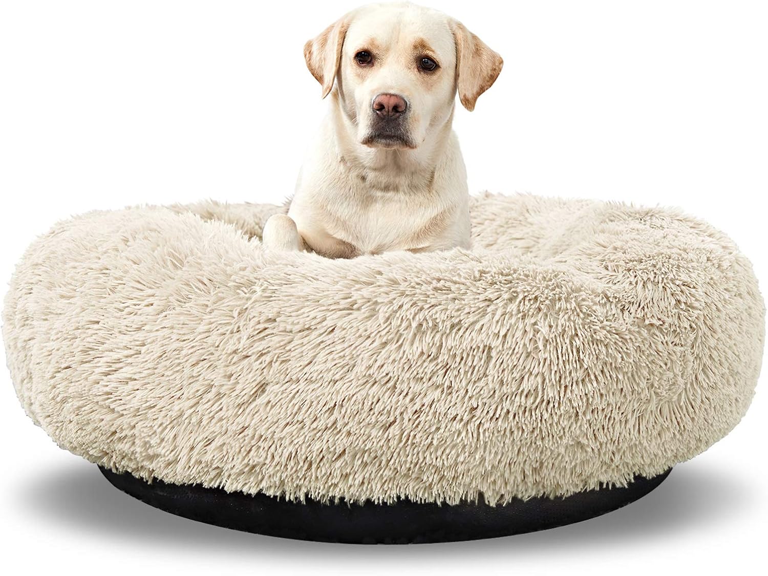 Large Washable Dog Round Bed - Comfortable Calming Donut Cuddler