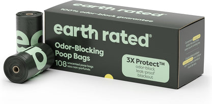 Odor-Blocking Poop Bags for Dogs with 3X Protect, Guaranteed to Block Smells & Leak-Proof Performance, Conceals Smell & Mess, Unscented, 108 Bags