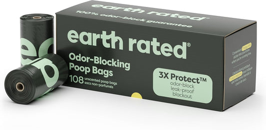 Odor-Blocking Poop Bags for Dogs with 3X Protect, Guaranteed to Block Smells & Leak-Proof Performance, Conceals Smell & Mess, Unscented, 108 Bags