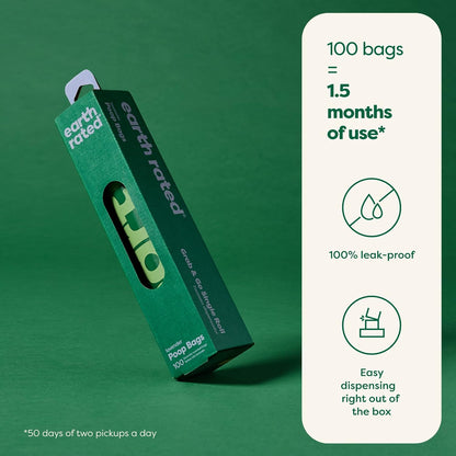 Dog Poop Bags, Thick Grab and Go Single Roll, Ideal for Backyard Pickups, Lavender Scented, 100 Count