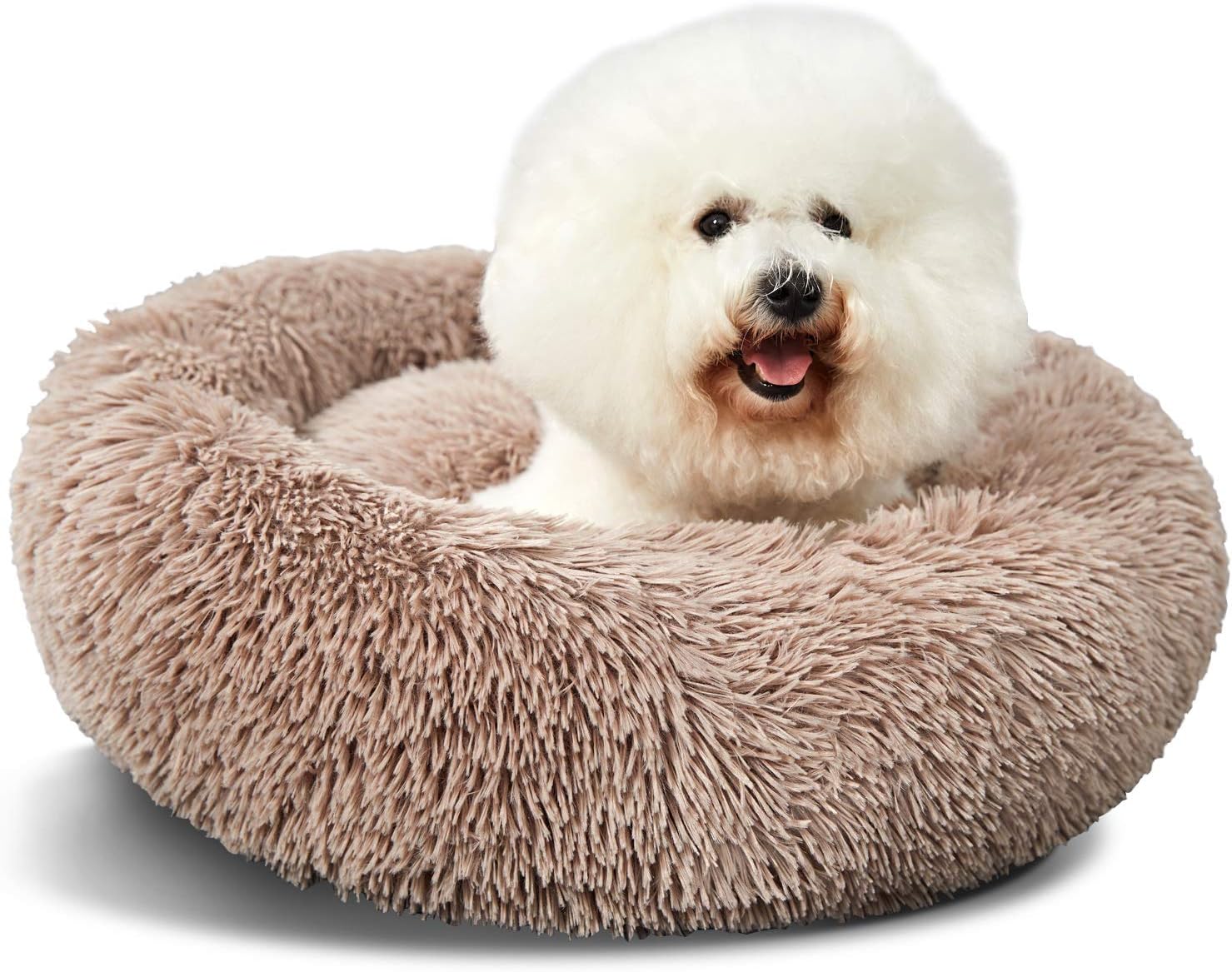 Large Washable Dog Round Bed - Comfortable Calming Donut Cuddler