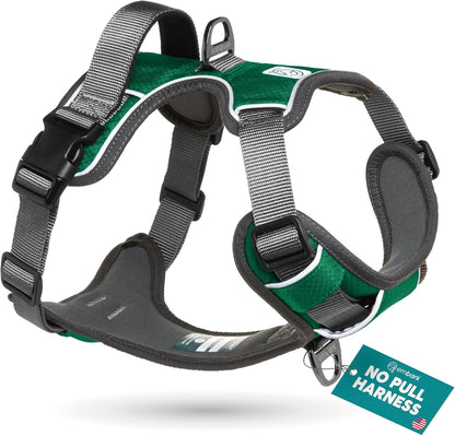 Embark Adventure Dog Harness, Reflective Trim XL Dog Harness for Extra Large Dogs No Pull - Military Grade Nylon, 2 Leash Clips & Gel Lined Handle. Soft & Padded Puppy
