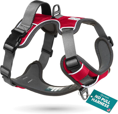 Embark Adventure Dog Harness, Reflective Trim XL Dog Harness for Extra Large Dogs No Pull - Military Grade Nylon, 2 Leash Clips & Gel Lined Handle. Soft & Padded Puppy
