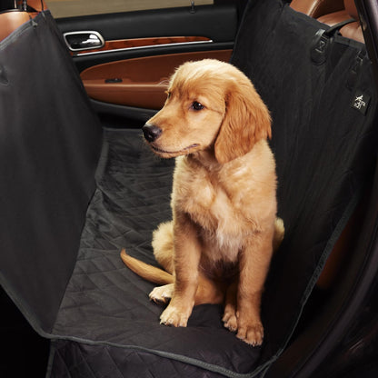 Black Standard Dog Car Hammock Back Seat Cover, Waterproof Backseat Cover Protector for Truck Bench Rear of Sedans or Suvs, Essential Pet Supplies Vacuum or Wipe Clean, Machine Washable